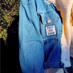 Sherpa lined Ski Patch Jean jacket